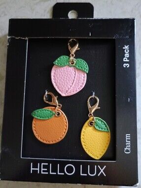 The Hello Lux 3pk Bag/Phone Charms - Fruits set of Three Vibrant Faux-leather